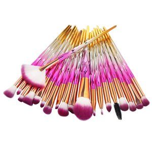 NEW 20pc Unicorn Diamond Makeup Brush Set